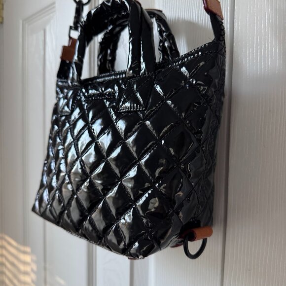 MZ Wallace Black Quilted Mini Bag with Tan Accents - Picture 3 of 14